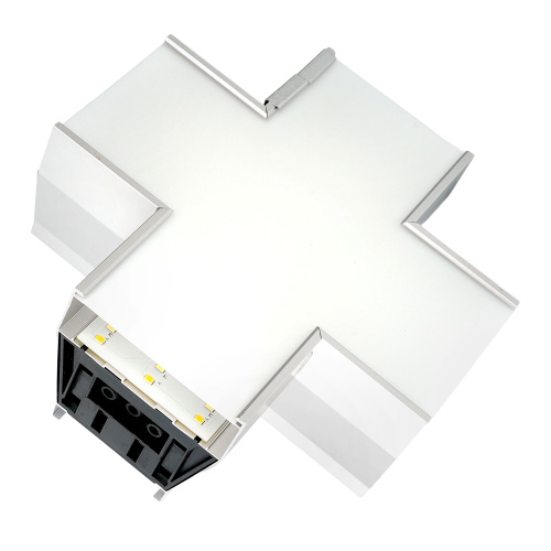 Светильник коннектор Feron AL4036X 6W 660Lm 3000К-4000К-6400K, X-образный, с ручным переключением режимов, серебро, 160*160*70мм возмож. соедин. в линию,серия RetailRay фото 2