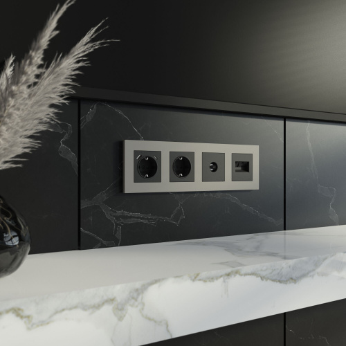 W0042917/ Рамка на 4 поста Slab (дымчатый софт) W0042917 фото 4