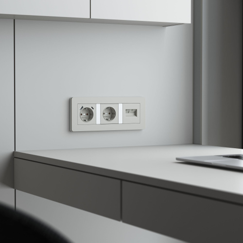 Накладка для двойной розетки Еthernet RJ-45 (дымчатый) W1291104 фото 3 Накладка для двойной розетки Еthernet RJ-45 (дымчатый) W1291104 фото 3