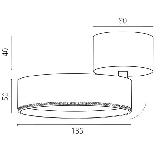 A5747SO Светильник ALTA PRO накладной LED 35W 3230LM 36G ЧЕРНЫЙ 4000K с накл. чашей (215747 + 215017 + 215010-35) фото 3