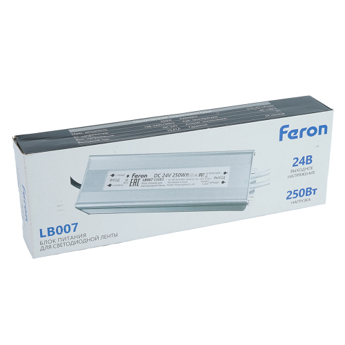 Трансформатор электронный для светодиодной ленты 250W 24V IP67 (драйвер), LB007 FERON фото 5