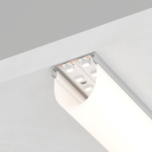 Профиль алюминиевый круглый широкий, серебро, CAB283