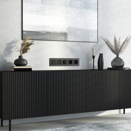 Рамка из стекла на 5 постов Senso черный soft-touch W0053108 фото 2