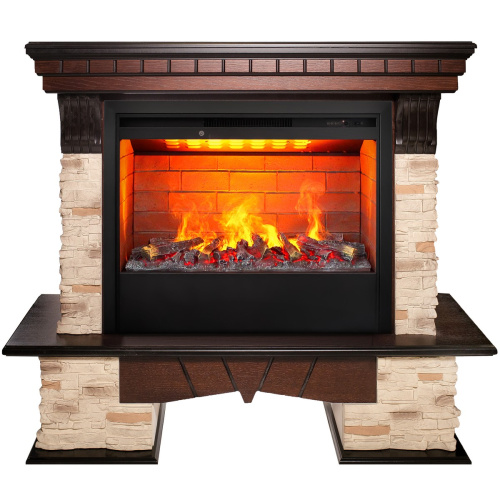 Электрокамин RealFlame Rockland AO античный дуб с очагом 3D Helios 26 Электрокамин RealFlame Rockland AO античный дуб с очагом 3D Helios 26
