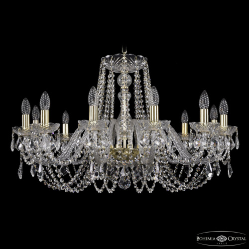 Люстра хрустальная 1402/12/300 G Leafs Bohemia Ivele Crystal (Богемия Ивеле Кристалл)