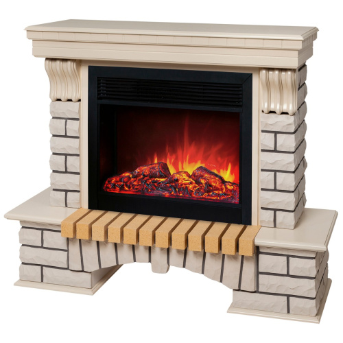 Каминокомплект COUNTRY/БРУКЛИН Бежевый дуб с очагом Электроочаг MOONBLAZE LUX/МУНБЛЕЙЗ фото 2