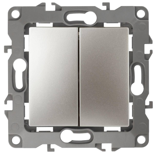 Выключатель двухклавишный ЭРА 12 10AX 250V 12-1104-04 Б0014648 Выключатель двухклавишный ЭРА 12 10AX 250V 12-1104-04 Б0014648