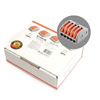 Клемма строительно-монтажная 5-проводная STEKKER, LD222-415