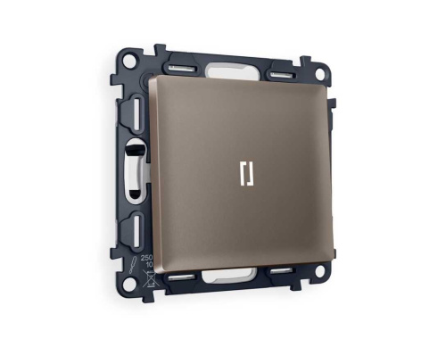Комплект механизма 1-кл выключателя AMBRELLA VOLT с подсветкой 5600K ALFA Темная бронза матовый QUANT (AP6320, VM101, G14W) MA632015