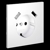 Накладка для розетки с заземлением и защитными шторками с USB A+A S70 (белый матовый) Voltum VLS000902
