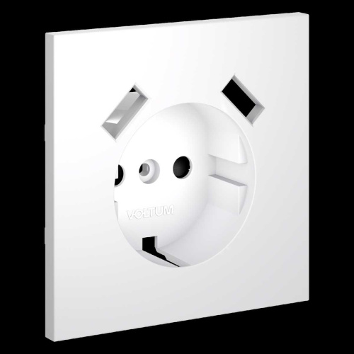 Накладка для розетки с заземлением и защитными шторками с USB A+A S70 (белый матовый) Voltum VLS000902 Накладка для розетки с заземлением и защитными шторками с USB A+A S70 (белый матовый) Voltum VLS000902