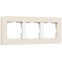 Рамка из поликарбоната на 3 поста Split айвори/белый, soft-touch W0033066