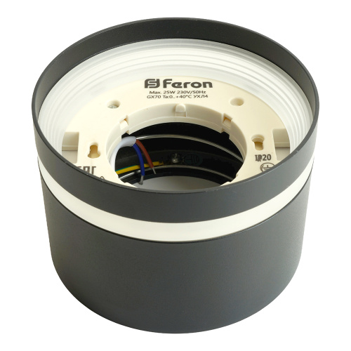 Светильник потолочный Feron HL372 LUNA 25W, 230V, GX70, черный фото 7