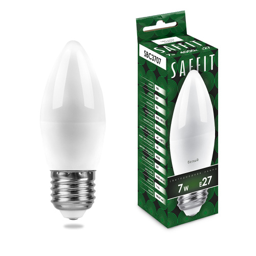 Лампа светодиодная SAFFIT SBC3707 Свеча E27 7W 230V 4000K Лампа светодиодная SAFFIT SBC3707 Свеча E27 7W 230V 4000K