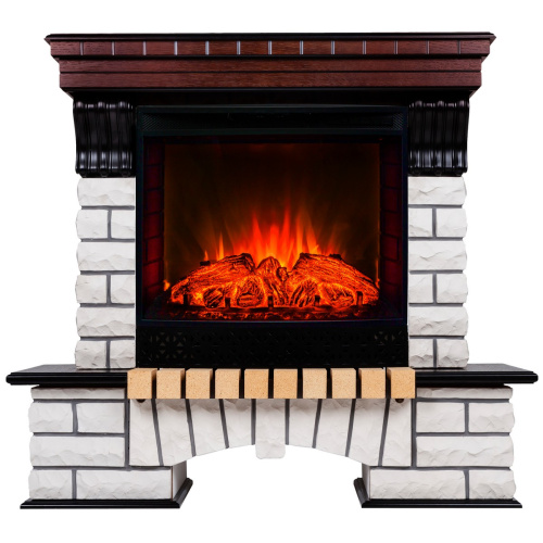 Каминокомплект COUNTRY/БРУКЛИН Античный дуб с очагом Электроочаг EVRIKA 25.5