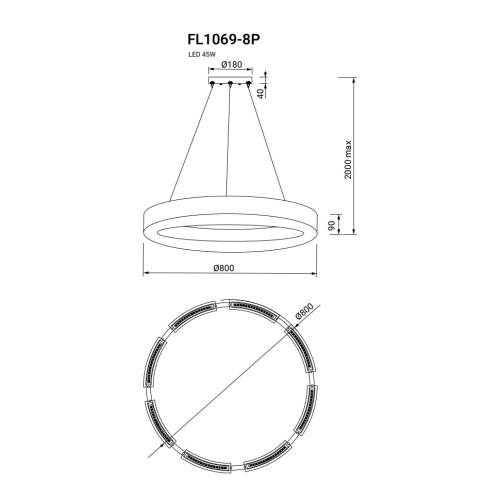 Люстра подвесная Bonum Lux FL1069-8P фото 2