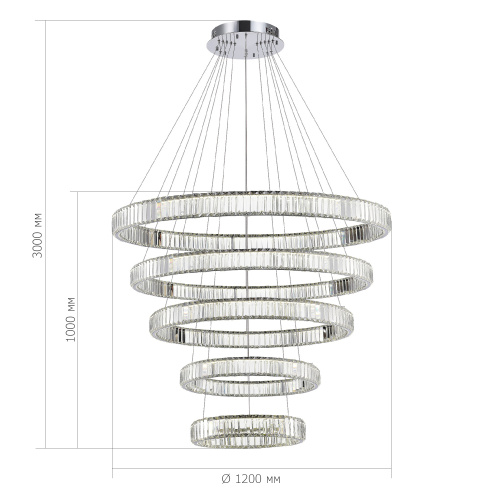 SL1622.113.05 Люстра подвесная ST-Luce Хром/Прозрачный LED 1*285W 4000K TIVOLI фото 2