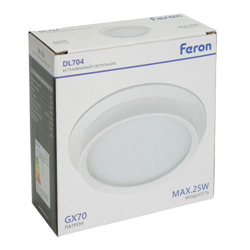 Светильник встраиваемый Feron DL704 потолочный GX70 белый круг IP44 фото 11