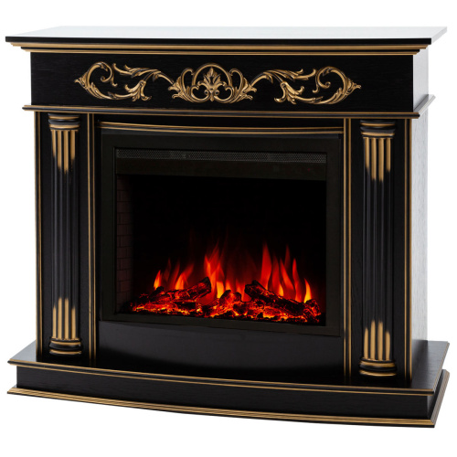 Электрокамин RealFlame Milano DN орех с золотом с очагом Saphir 25,5 фото 3 Электрокамин RealFlame Milano DN орех с золотом с очагом Saphir 25,5 фото 3