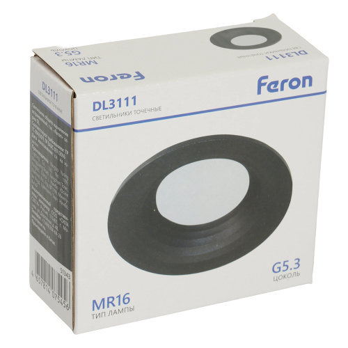 Светильник встраиваемый Feron DL3111 потолочный MR16 G5.3 черный фото 10