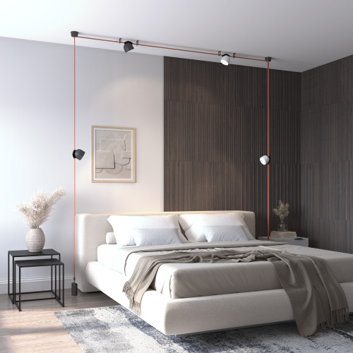 DK5542-BK Поворотный светильник для трека-ремня Belty, серия Spot, со светодиодом, D100*H107мм, 48V DC, 12W, RA90, 120°, 4000K, IP20, черный, алюминий фото 9