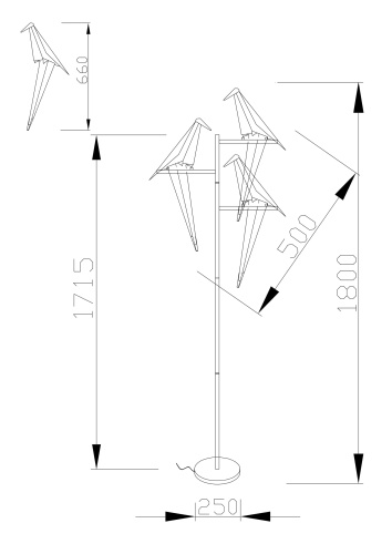 Светодиодный торшер Moderli V3075-3FL origami Birds 3*LED*6W фото 2