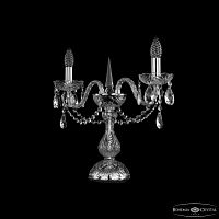 Настольная лампа с хрустальными подвесками 1402L/2/141-39 Ni Bohemia Ivele Crystal (Богемия Ивеле Кристалл)