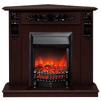Электрокамин RealFlame Dominica Corner DN орех с очагом Fobos Lux Black