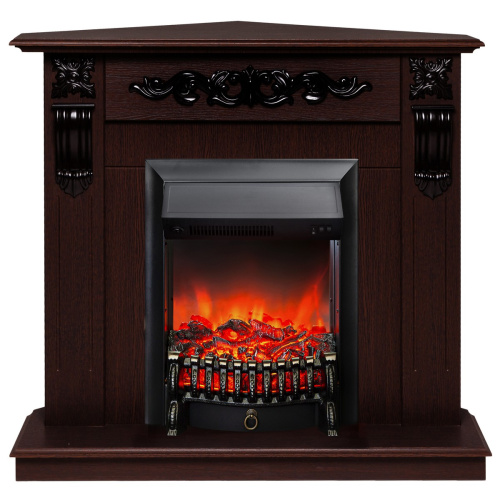 Электрокамин RealFlame Dominica Corner DN орех с очагом Fobos Lux Black Электрокамин RealFlame Dominica Corner DN орех с очагом Fobos Lux Black