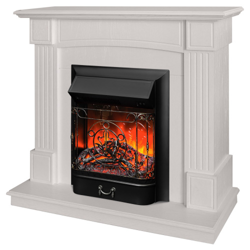 Каминокомплект ANDREA/АЛЬФА Беленый дуб с очагом Электроочаг MAJESTIC LUX/МАДЖЕСТИК фото 2