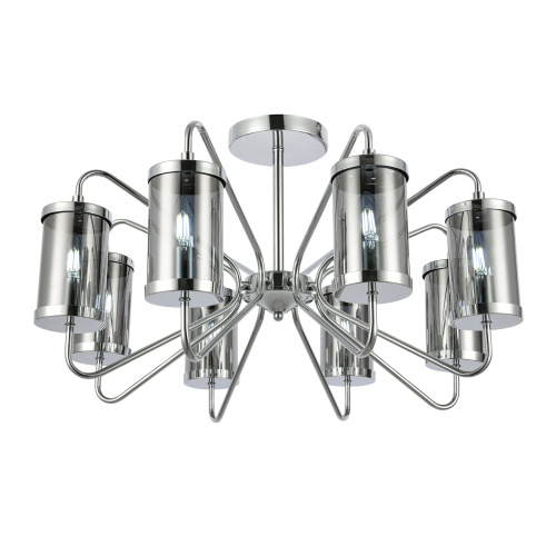 SLE102302-08 Светильник потолочный Хром/Дымчатый E14 8*40W VALIERI фото 8 SLE102302-08 Светильник потолочный Хром/Дымчатый E14 8*40W VALIERI фото 8