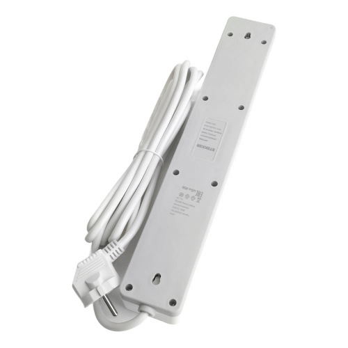 Сетевой фильтр 6-местный с/з STEKKER HM20-61-03 3x1мм2, 3 м, серия Optima, белый фото 7