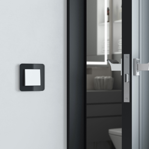 Рамка из стекла на 1 пост Elite черный W0012448 фото 4 Рамка из стекла на 1 пост Elite черный W0012448 фото 4