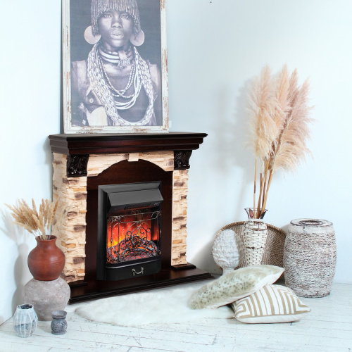 Каминокомплект DUBLIN CORNER ROCK/ДУБЛИН УГЛ. РОК Античный дуб с очагом Электроочаг MAJESTIC LUX/МАДЖЕСТИК фото 8