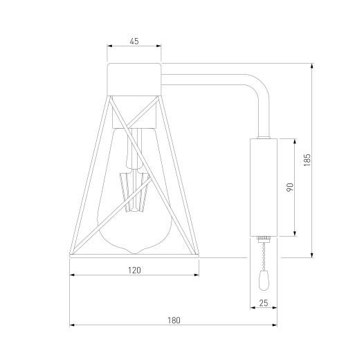 Настенный светильник 70107/1 черный/латунь фото 2