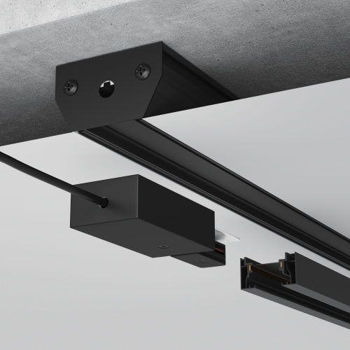 Basic System Алюминиевый профиль для монтажа в натяжной потолок однофазного шинопровода черный 2м 85234/00 фото 5