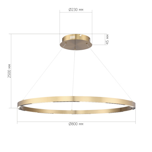 SL6238.343.01 Светильник подвесной ST-Luce латунь/латунь LED 1*43W 4000K PARILLA фото 2