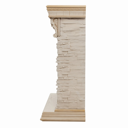 Каминокомплект PATRICIA/АДРИАНА Бежевый дуб с золотой патиной с очагом Электроочаг MAJESTIC LUX/МАДЖЕСТИК фото 4