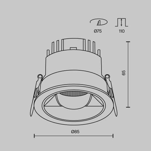 Встраиваемый светильник Technical DL100-12W2.7-3-4K-RD-B фото 4