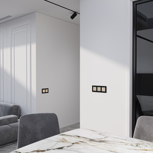 Умный сенсорный выключатель двухклавишный (шампань) W4523011 фото 2