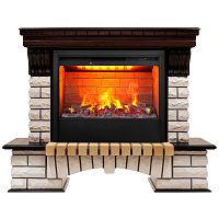 Электрокамин RealFlame Country 26 AO античный дуб с очагом 3D Helios 26