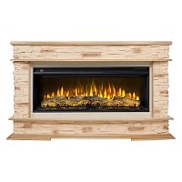 Каминокомплект FRANKFURT/ТУРИН Бежевый дуб с золотой патиной с очагом Электроочаг JOKER/ДЖОКЕР 45