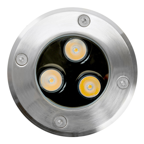 Светодиодный светильник тротуарный (грунтовый) Feron SP2801, 3W, AC/DC12-24V, низковольтный, 3000К, черный, D100*H80mm, вн.диаметр:70m фото 7