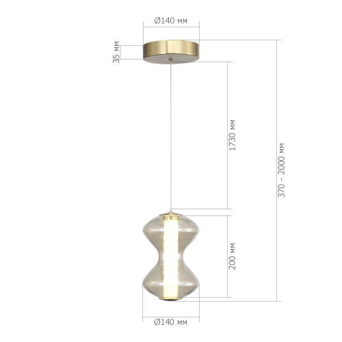 SL6136.203.01 Светильник подвесной ST-Luce золото/коньячный LED 1*6W 3000K SPINE фото 2