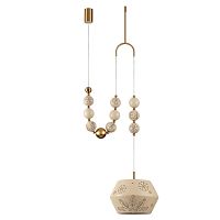 5444/1C PENDANT ODL_EX26 031 бежевый/античная бронза/металл/керамика Подвес с держателем E27 1*40W KARELIA