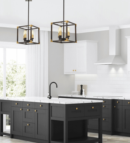 Подвесной светильник Lumina Deco Waldorf LDP 1140-4 BK+MD фото 4