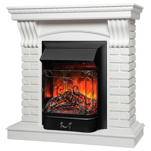 Каминокомплект JAZZ/ВЕГАС Белый матовый с очагом Электроочаг MAJESTIC LUX RC/МАДЖЕСТИК С ПУЛЬТОМ фото 2
