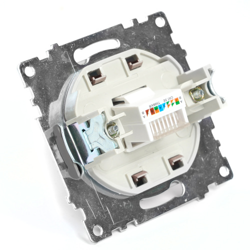 Розетка компьютерная 1-местная RJ-45 (механизм), STEKKER GLS00-7107-04, серия Катрин, шоколад фото 6