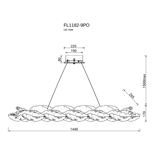 Люстра подвесная Felicity Gold FL1182-9PO фото 4 Люстра подвесная Felicity Gold FL1182-9PO фото 4