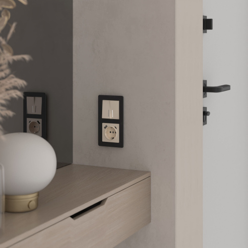 Выключатель двухклавишный с подсветкой (айвори акрил) W1120143 фото 2